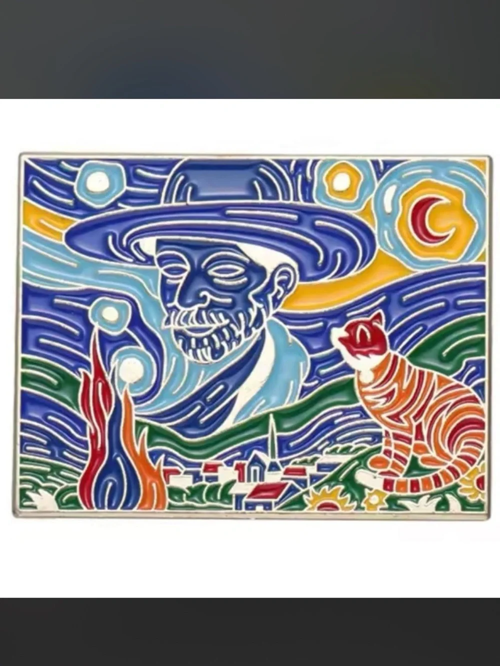 $2 Cat and man pin $2 WITH ANY $10 ORDER OR MORE